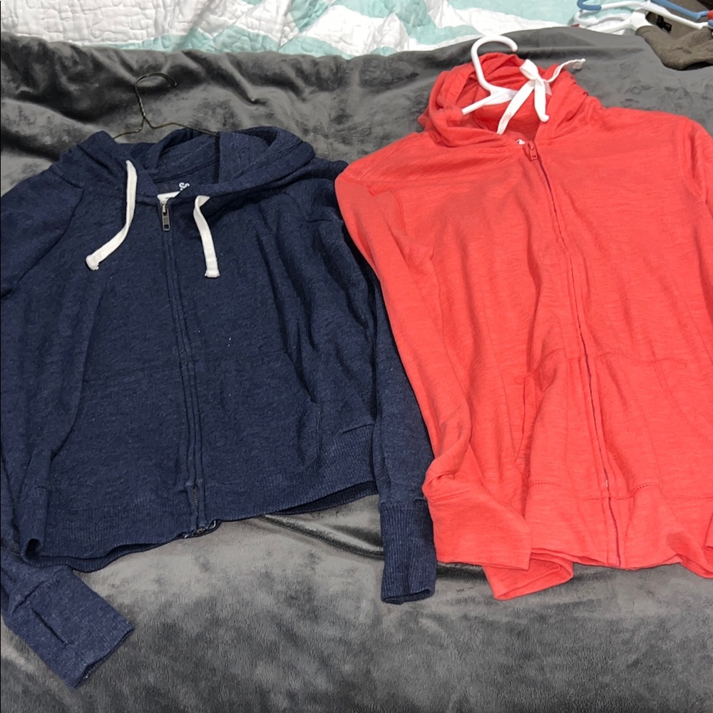 SO and Old Navy Lightweight zip hoodies